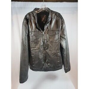 Helix Men’s Motorcycle Style Light Jacket Size XL Dark Gray Imitation Leather